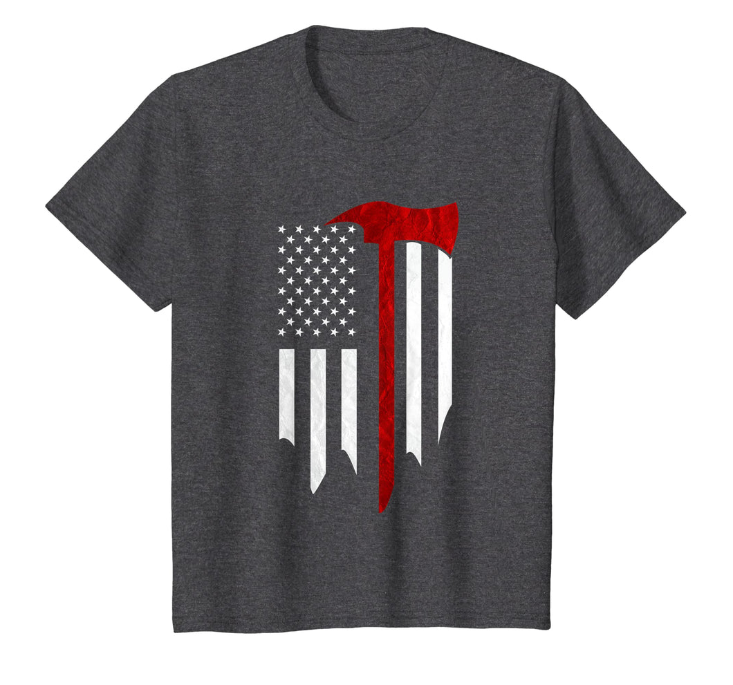 Firefighter fireman thin red line fire fighting men tshirt