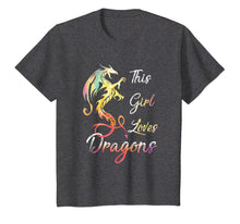 Load image into Gallery viewer, Cute Girls Clothing - This Girl Loves Dragons Fun T shirt
