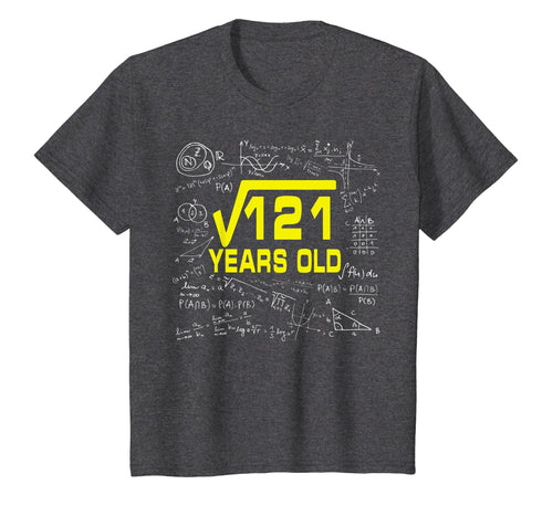 Math Square Root Of 121 11 Year Old 11th Birthday Tshirt