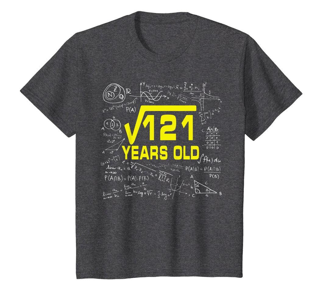 Math Square Root Of 121 11 Year Old 11th Birthday Tshirt