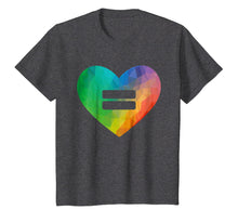Load image into Gallery viewer, LGBT Love is Love Equality Shirt - Rainbow Heart Equal Sign
