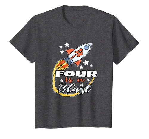 Kids 4 Year Old Space Gift Shirt Birthday Astronaut Rocket