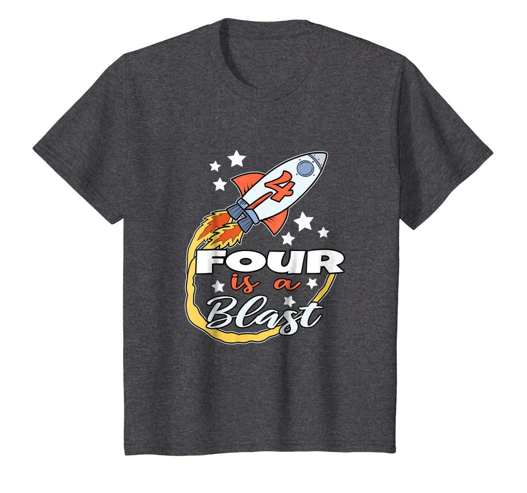 Kids 4 Year Old Space Gift Shirt Birthday Astronaut Rocket