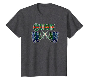 Clan Gunn Scottish T-Shirt Family Kilt Tartan Lion Gift