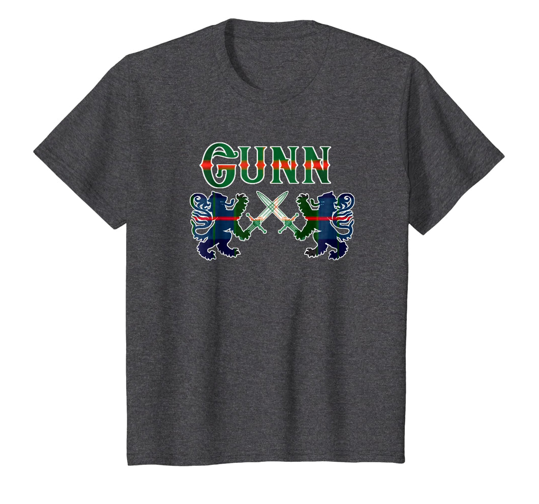 Clan Gunn Scottish T-Shirt Family Kilt Tartan Lion Gift