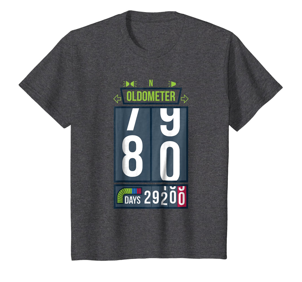 Oldometer 80 T-Shirt 80th Birthday Gift Men Women Shirt
