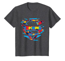 Load image into Gallery viewer, Kids Superhero Autism Awareness Tshirt Heart Autism Boy Girl
