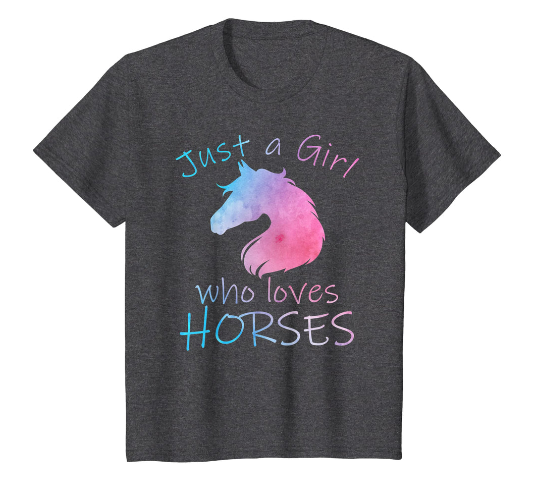 JUST A GIRL WHO LOVES HORSES Horseback Riding Rider T-Shirt