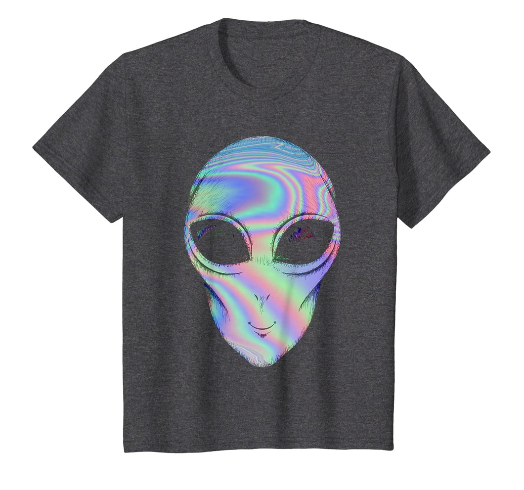 Alien Head Holographic Glow Effect T Shirt