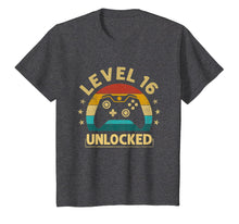 Load image into Gallery viewer, Level 16 Unlocked TShirt  Video Gamer 16th Birthday Gift
