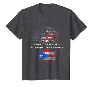 American Raised with Puerto Rican Roots USA Flag T-Shirt