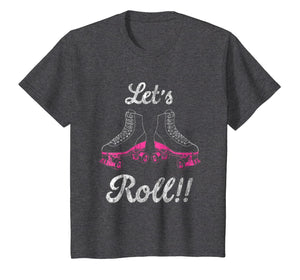 Let's Roll Roller Skating Derby Cute Distressed T-Shirt