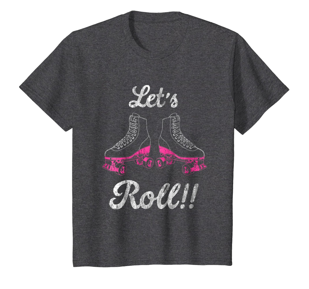 Let's Roll Roller Skating Derby Cute Distressed T-Shirt