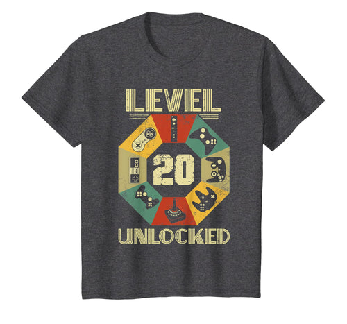 Level 20 Unlocked T Shirt Funny Video Gamer 20th Birthday