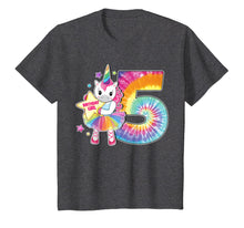 Load image into Gallery viewer, 5th Birthday Unicorn Shirt Gift for Girls Age 5 Tie Dye Tee
