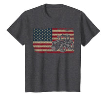 Load image into Gallery viewer, Farm Tractors America Flag T-Shirt I Patriotic Farming Gift

