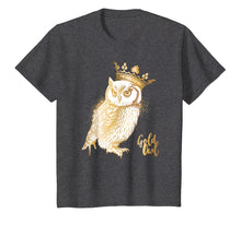 Load image into Gallery viewer, Crowned Golden Owl T Shirt Owl lovers
