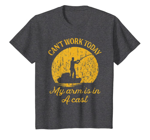 Funny Fishing T-shirt. Can't work today My arm is in A cast
