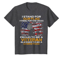 Load image into Gallery viewer, I stand for our flag kneel for the cross Veteran t shirts
