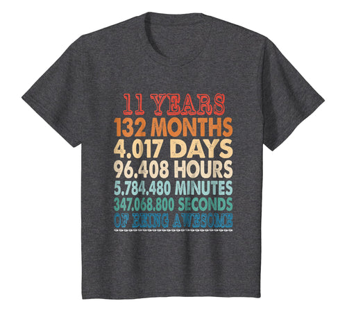 11 Years Old 11th Bday Gifts Vintage Retro TShirt 132 Months