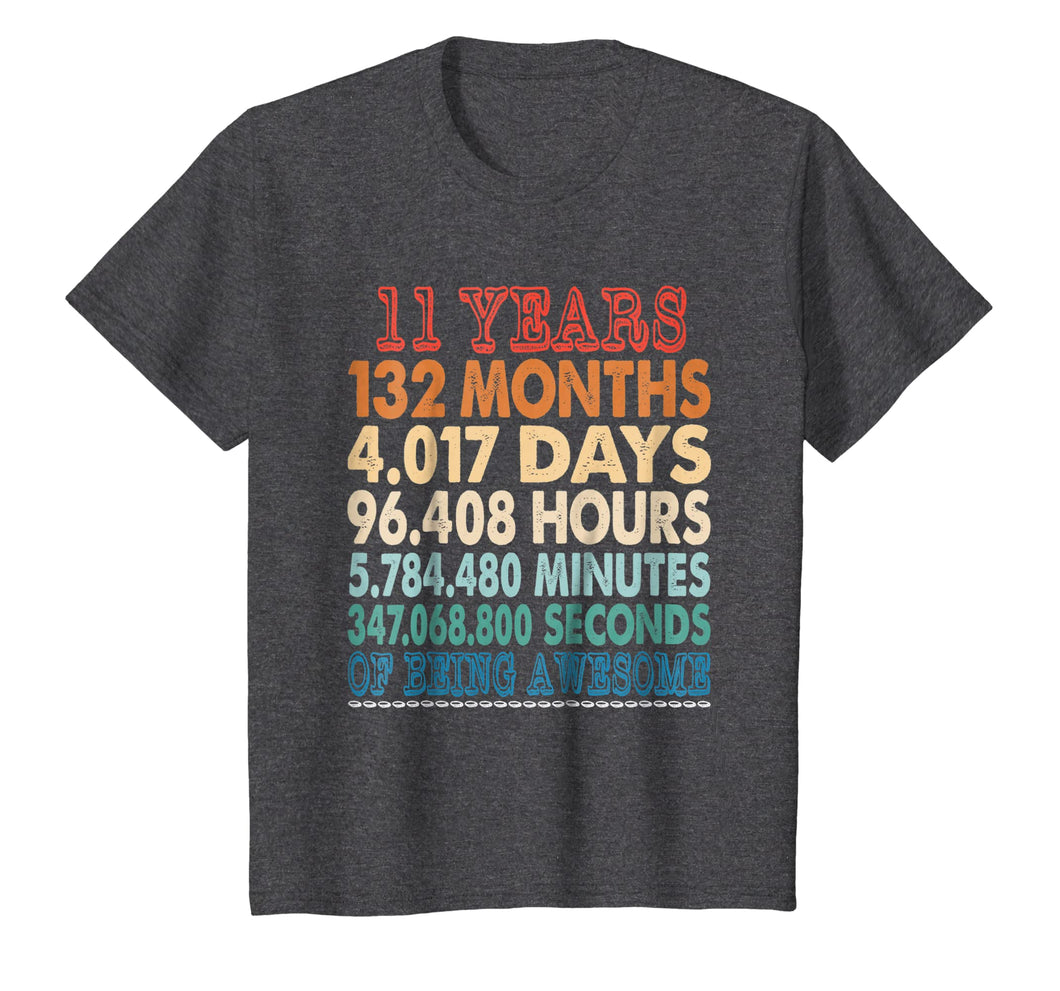 11 Years Old 11th Bday Gifts Vintage Retro TShirt 132 Months