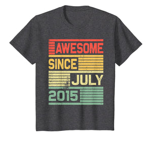 Awesome Since July 2015 Shirt Vintage 4th Birthday Gift Kid