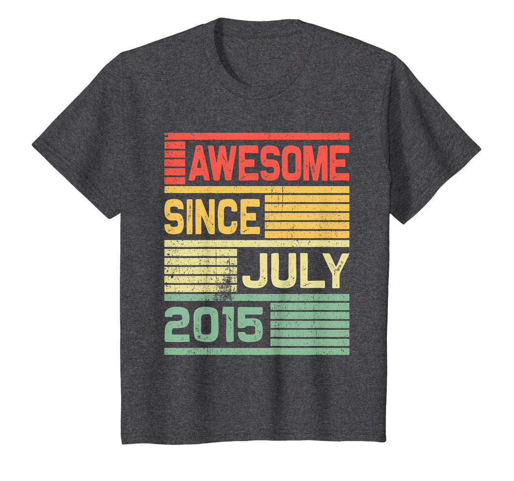 Awesome Since July 2015 Shirt Vintage 4th Birthday Gift Kid