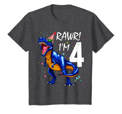 Rawr I'm 4 4th Birthday Dinosaur Shirts Boys Dinosaur Gift