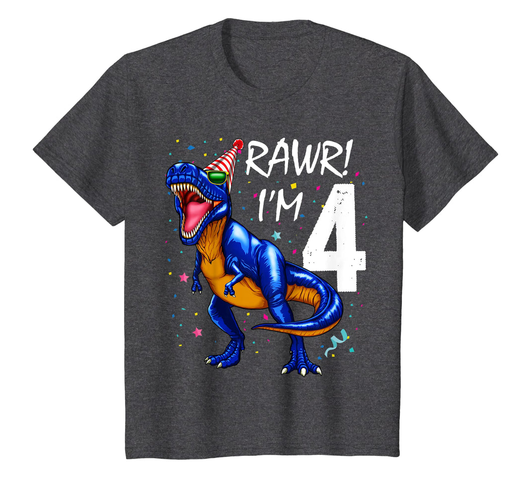 Rawr I'm 4 4th Birthday Dinosaur Shirts Boys Dinosaur Gift