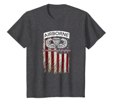 Load image into Gallery viewer, Airborne Paratrooper T-shirt Black Jump Wings Airborne Tab

