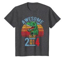 Load image into Gallery viewer, Awesome since 2014 5th Birthday Dinosaur 5 Year Old Tshirt
