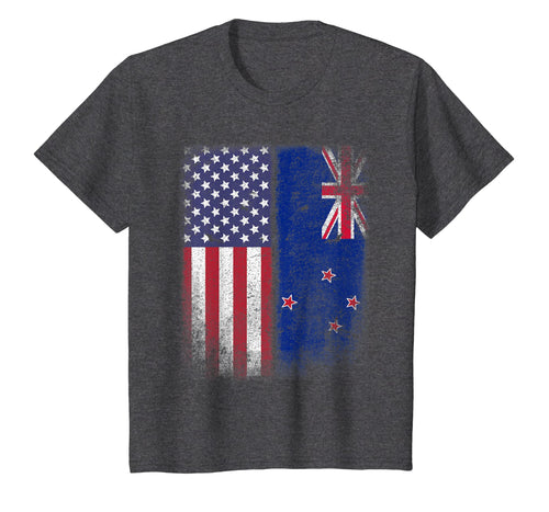 Kiwi American Flag T-shirt New Zealand Usa America Pride