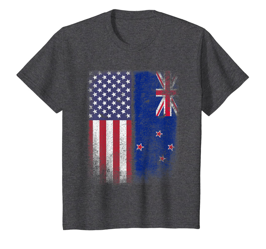 Kiwi American Flag T-shirt New Zealand Usa America Pride