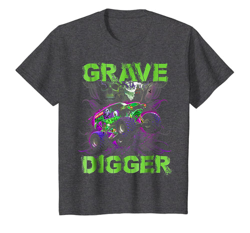 Grave Green Digger T-shirt Monster Truck Shirt Tee Kids