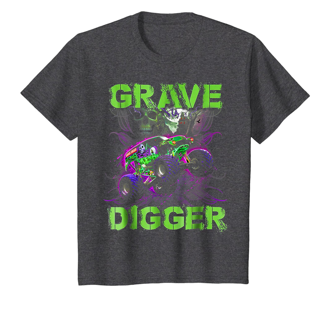 Grave Green Digger T-shirt Monster Truck Shirt Tee Kids