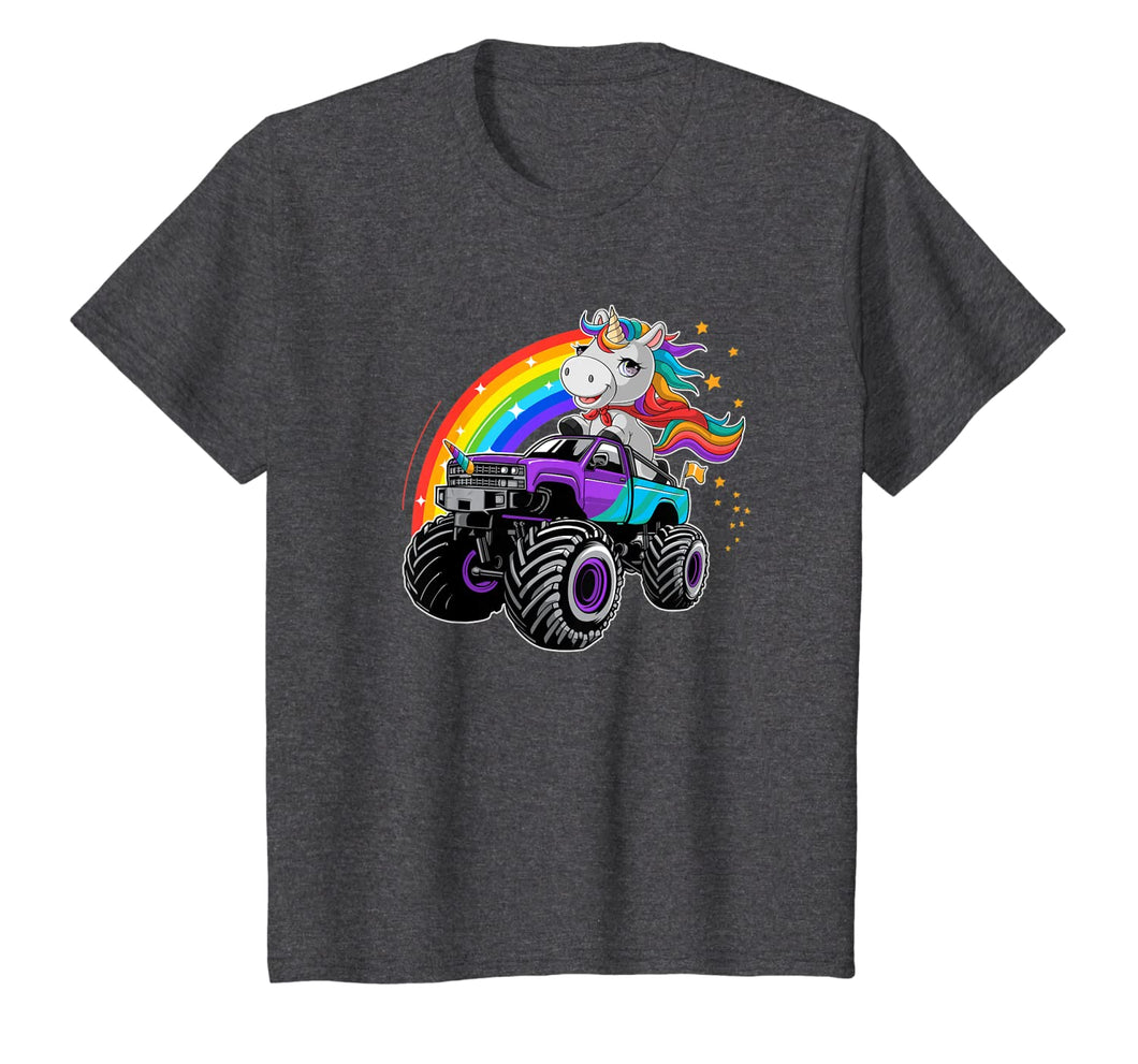 Unicorn Monster Truck Girl Kids Birthday Party T-Shirt-856457