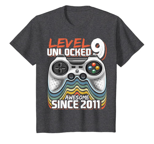 Level 9 Unlocked Awesome 2011 Video Game 9th Birthday Gift T-Shirt-762920