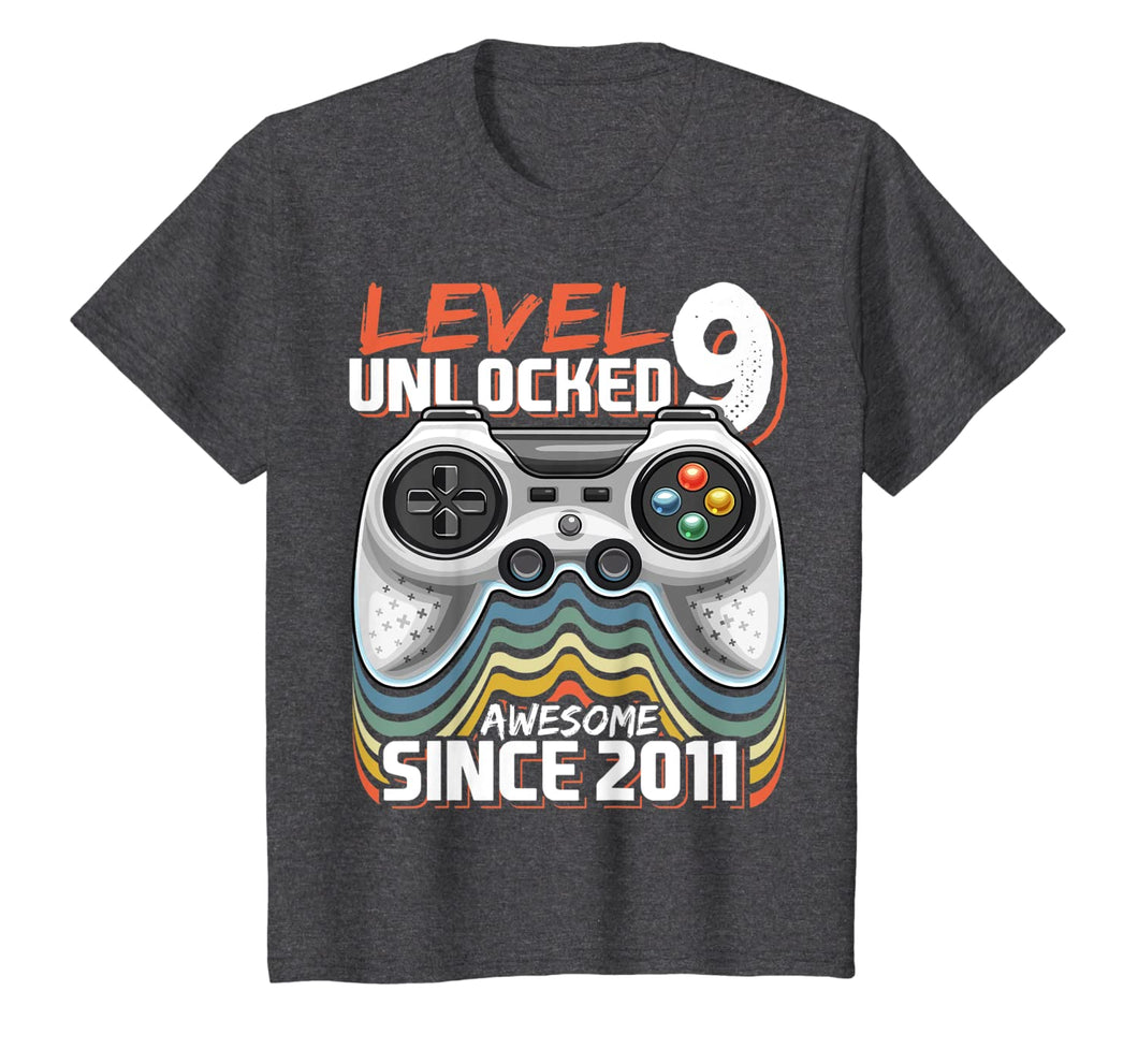 Level 9 Unlocked Awesome 2011 Video Game 9th Birthday Gift T-Shirt-762920