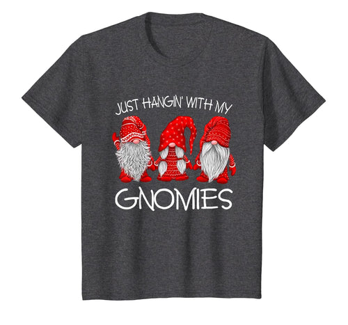 Three Gnomes In Red - Just Hangin' with my Gnomies Christmas T-Shirt