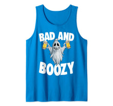 Load image into Gallery viewer, Bad And Boozy Drinking Ghost Funny Halloween Scary Gift Tank Top
