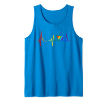 Load image into Gallery viewer, LGBT Rainbow Heartbeat T shirt Gay and Lesbian Pride month Tank Top

