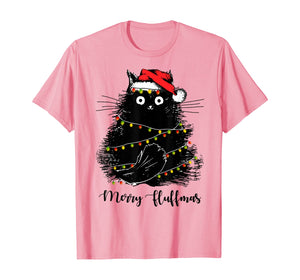 Merry Fluffmas Cats With Santa Hat Merry Christmas Gifts T-Shirt