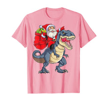 Load image into Gallery viewer, Santa Riding Dinosaur T rex Christmas Gifts Boys Men Xmas T-Shirt
