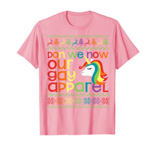 Load image into Gallery viewer, Gay Christmas Rainbow Unicorn Don We Now Our Gay Apparel T-Shirt
