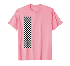 Checkered Checker Black & White Vertical Stripe T-Shirt