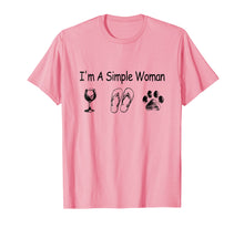 Load image into Gallery viewer, I&#39;m A Simple Woman Wine Flip-flop Dog shirt
