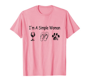 I'm A Simple Woman Wine Flip-flop Dog shirt