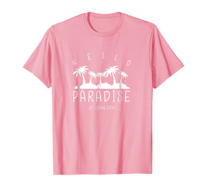 Hello Paradise Palm Tree St. John USVI Souvenir T-shirt