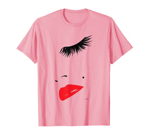 Eye Lashes In Vogue red lipstick t shirt Tops Tees Gifts