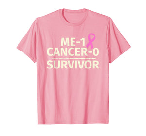 Breast Cancer Survivor T-Shirt Me 1 Cancer 0 Pink Ribbon
